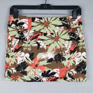 Vintage‎ Lilly White Size M Micro Mini Skirt Dark Tropical Indie Sleaze Vacation